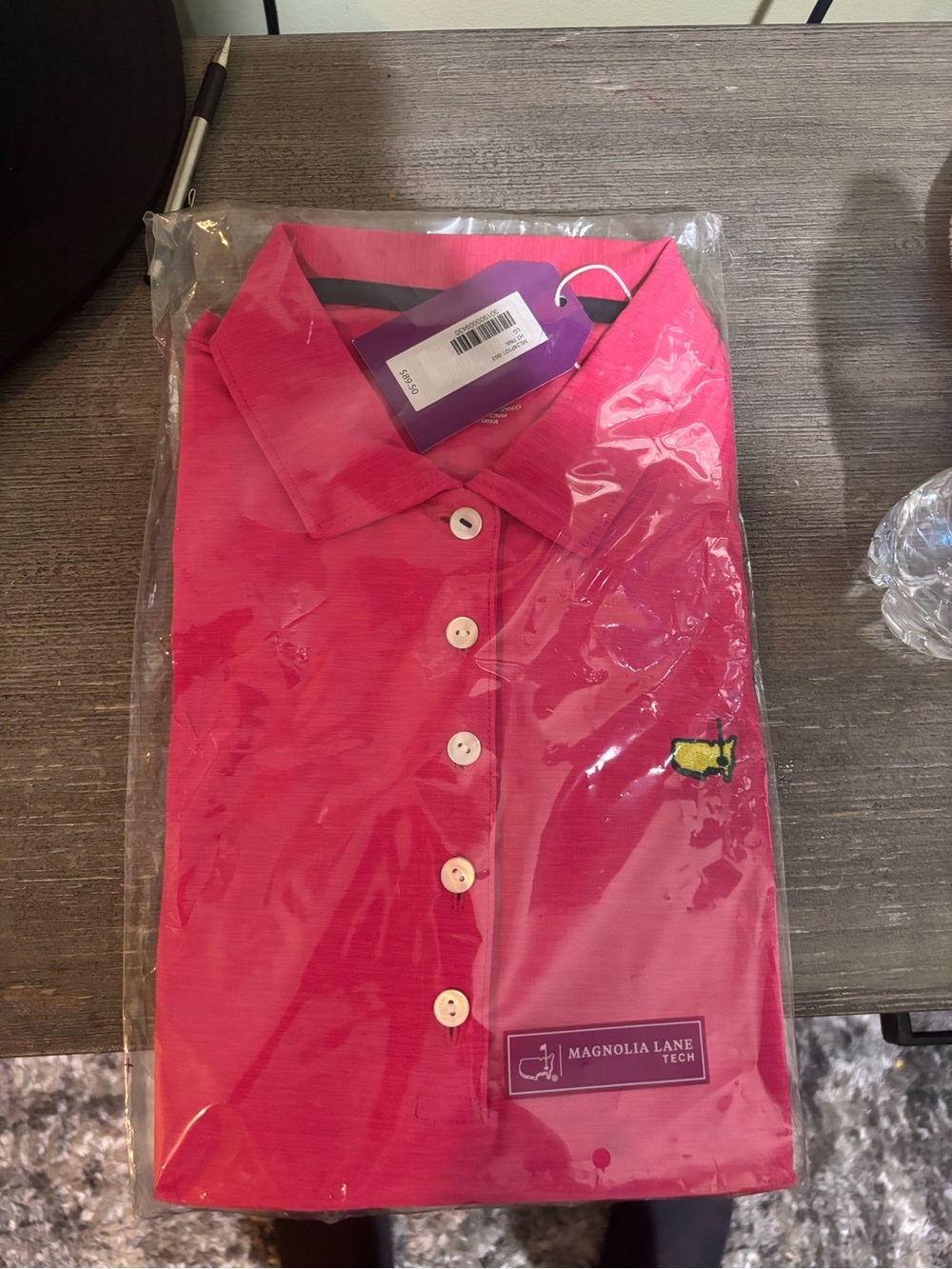 Magnolia Lane Girls' Pink Polo with Lemon Embroidery